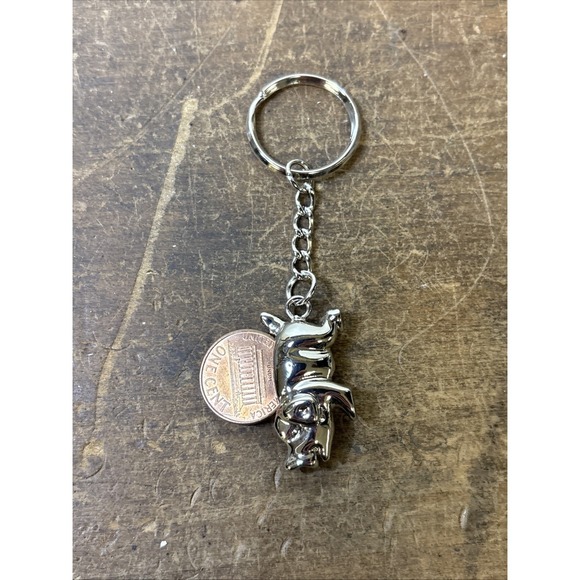 Lucky Pig Lottery Scratcher Silver Toned Keychain Lincoln Penny Boar - Picture 3 of 7